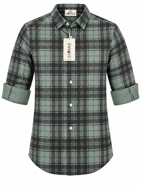 Green_Plaid_Casual_Shirt_For_Men