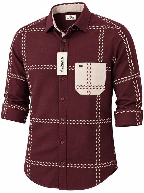 Maroon_Printed_Casual_Shirt_For_Men