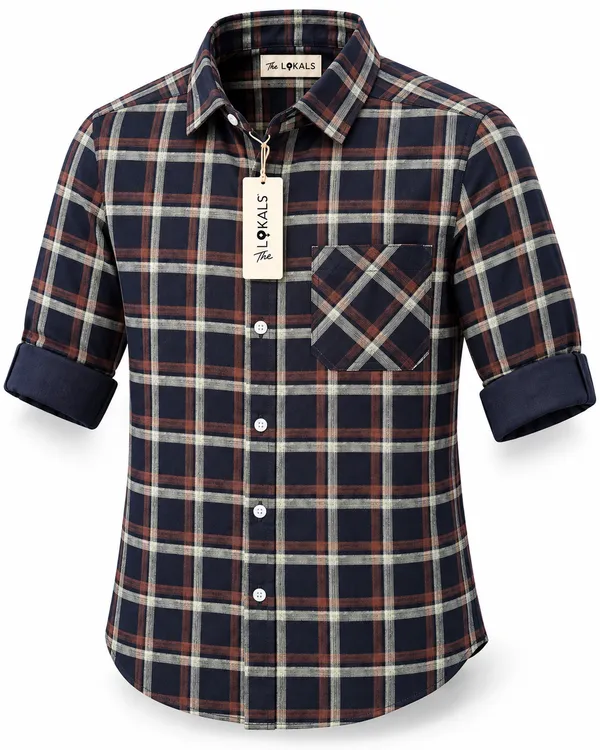 Navy_Checkered_Casual_Shirt_For_Men