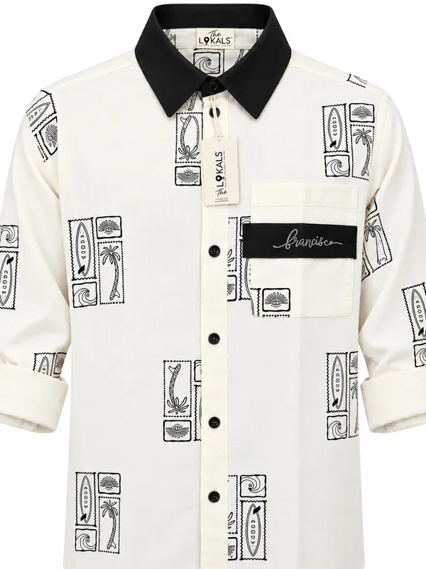 Off_White_Printed_Casual_Shirt_For_Men
