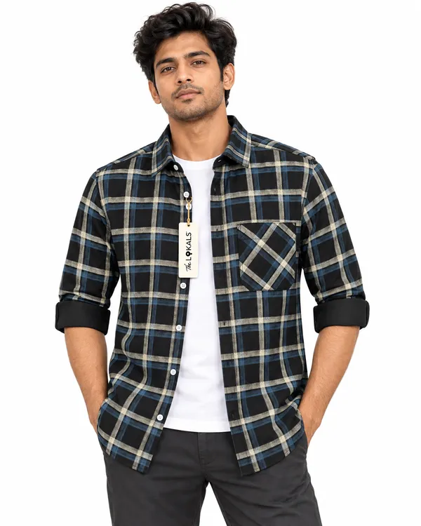 Black_Plaid_Casual_Shirt_For_Men