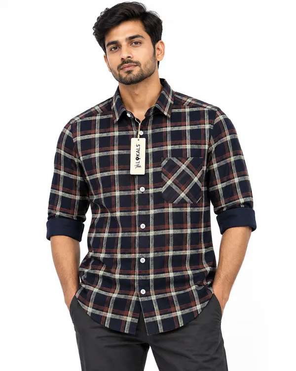 Navy_Checkered_Casual_Shirt_For_Men