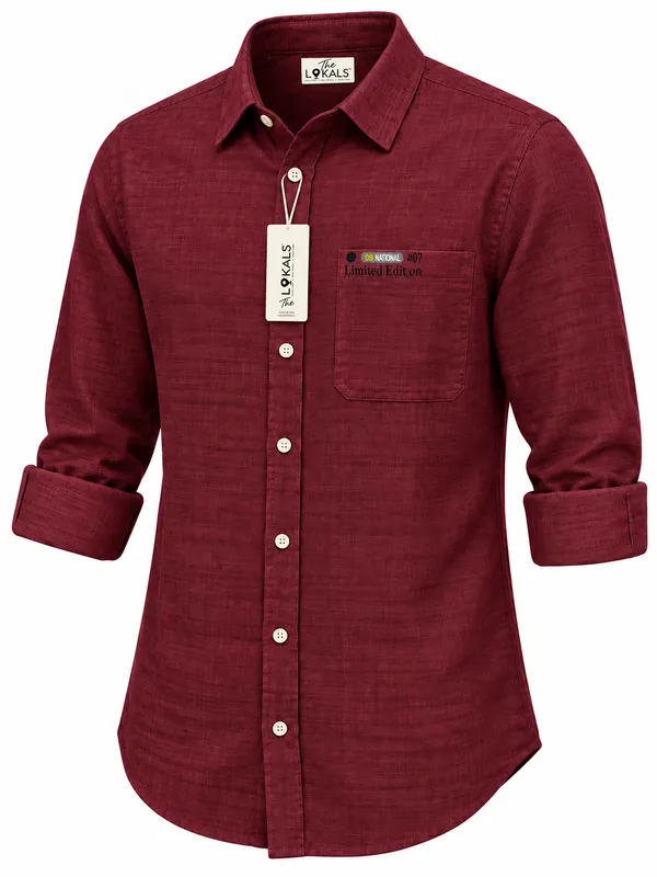 Maroon_Textured_Casual_Shirt_For_Men