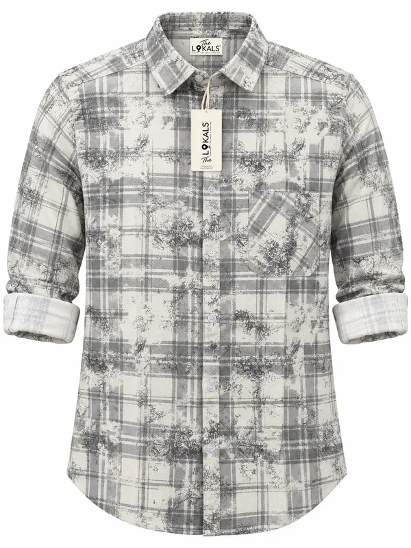 Grey_Checked_Casual_Shirt_For_Men