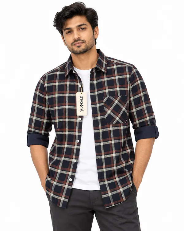 Navy_Checkered_Casual_Shirt_For_Men