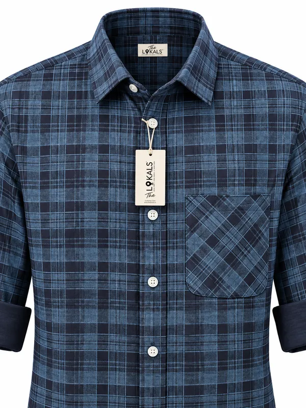 Blue_Plaid_Casual_Shirt_For_Men