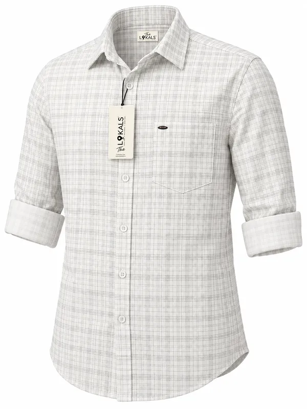 White_Checked_Regular_Fit_Shirt_For_Men