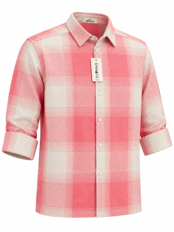 Pink_Checked_Casual_Shirt_For_Men