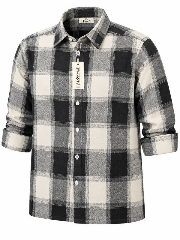 Black_And_White_Plaid_Casual_Shirt_For_Men