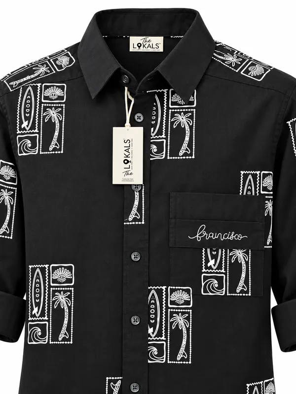 Black_Printed_Button-Down_Shirt_For_Men