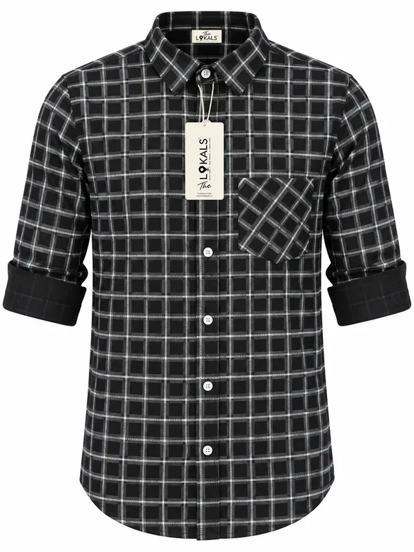 Black_Checkered_Full_Sleeve_Shirt_For_Men