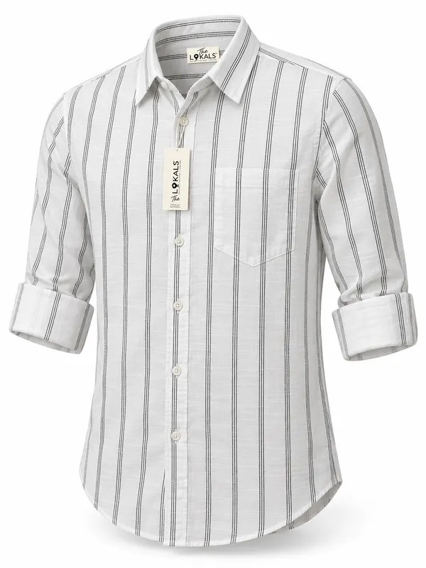 White_Striped_Casual_Shirt_For_Men