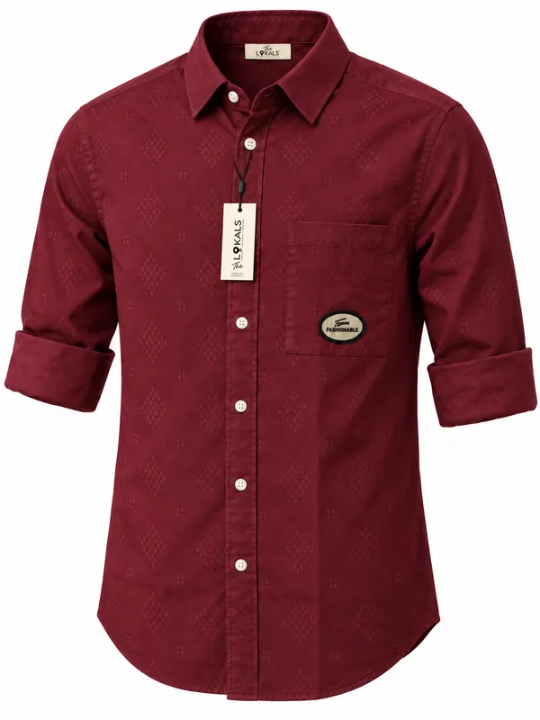 Maroon_Casual_Fit_Shirt_For_Men
