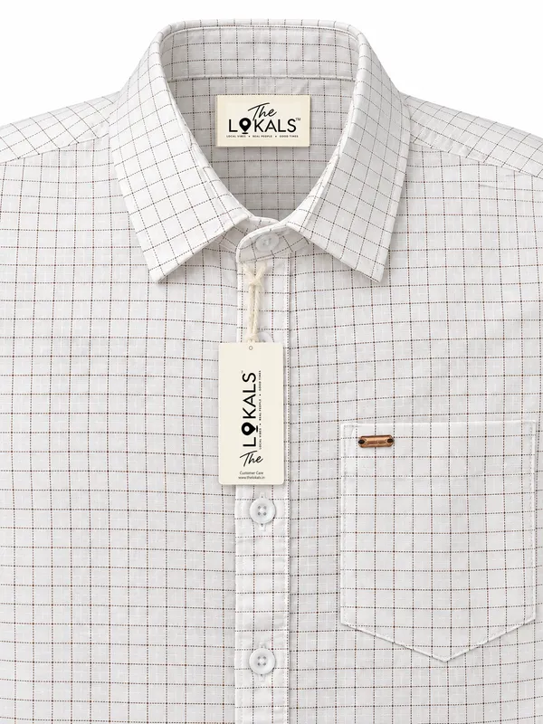 White_Checked_Casual_Shirt_For_Men