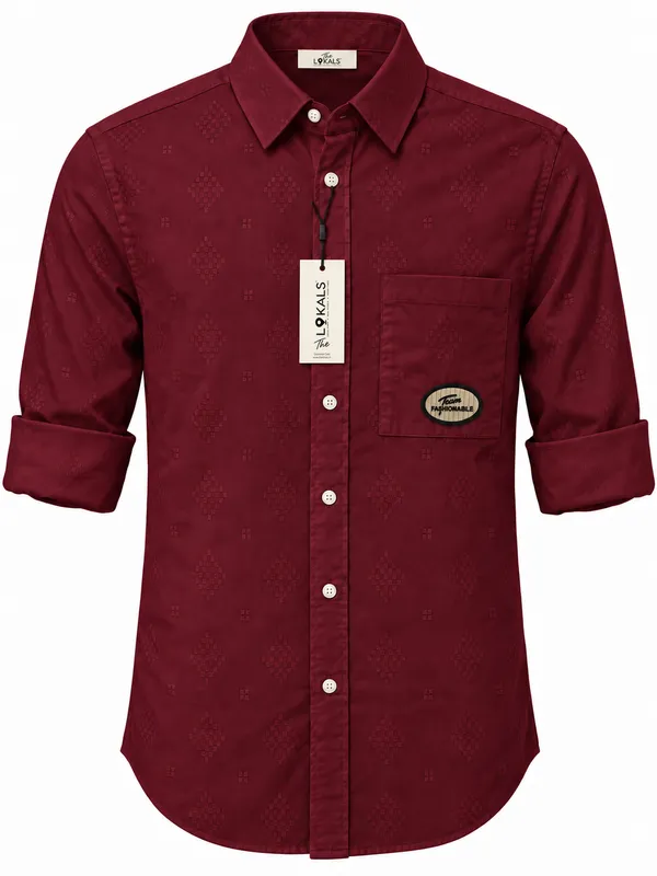 Maroon_Casual_Fit_Shirt_For_Men