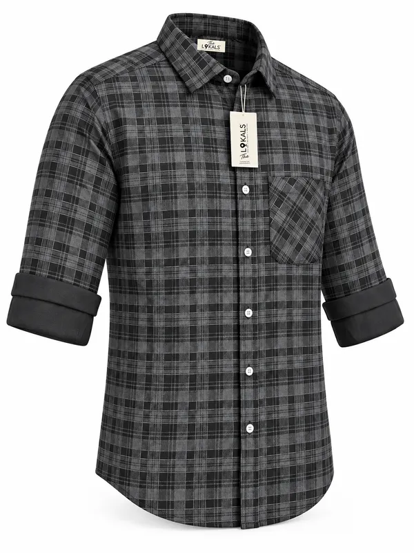 Charcoal_Checkered_Casual_Shirt_For_Men