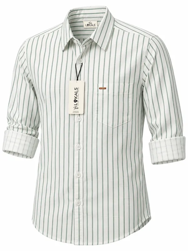 White_Striped_Regular_Fit_Shirt_For_Men