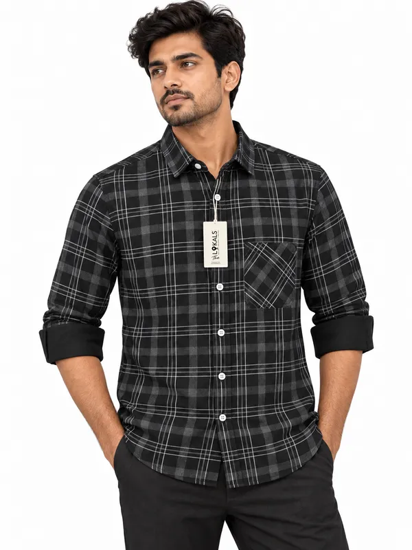 Black_Checkered_Casual_Shirt_For_Men