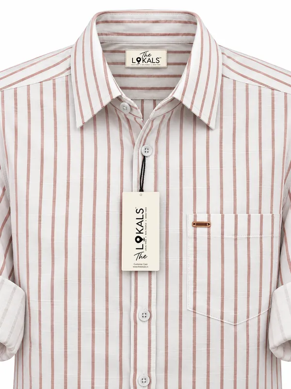 White_Striped_Regular_Fit_Shirt_For_Men