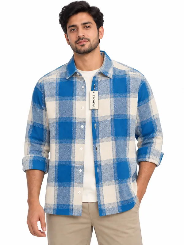 Blue_Checkered_Full_Sleeve_Shirt_For_Men