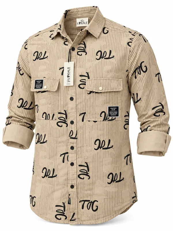 Beige_Printed_Full_Sleeve_Casual_Shirt_For_Men
