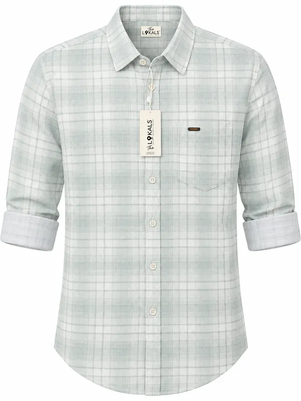 Light_Grey_Check_Casual_Shirt_For_Men