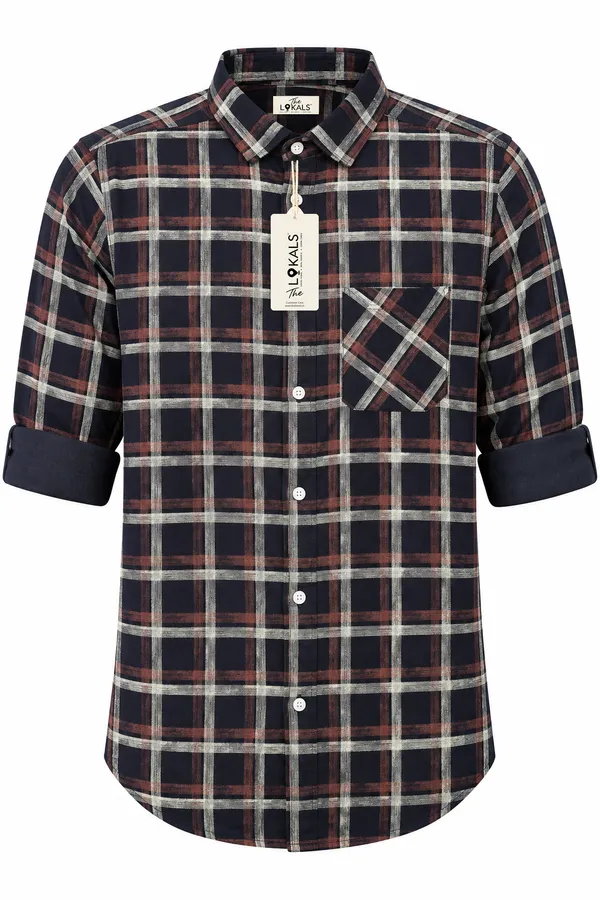 Navy_Checkered_Casual_Shirt_For_Men