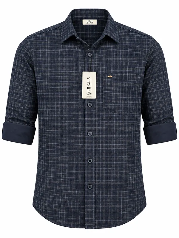 Navy_Checkered_Casual_Shirt_For_Men