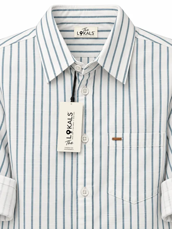 White_Striped_Regular_Fit_Shirt_For_Men