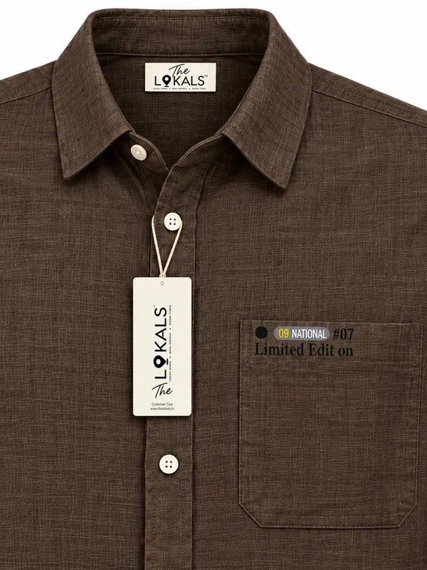 Brown_Textured_Casual_Shirt_For_Men