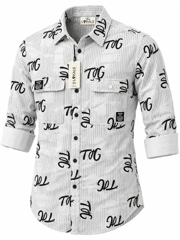 White_Printed_Casual_Shirt_For_Men