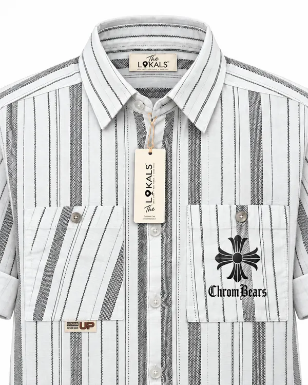 White_Striped_Regular_Fit_Shirt_For_Men