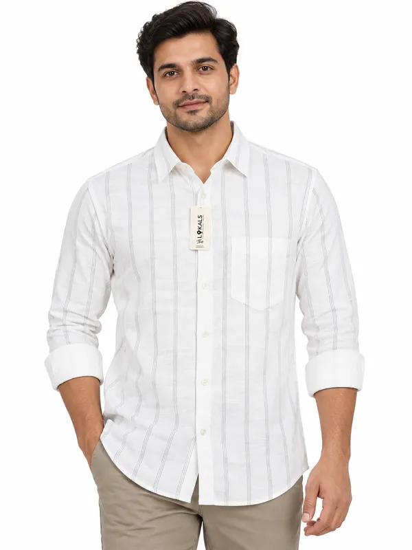 White_Striped_Casual_Shirt_For_Men