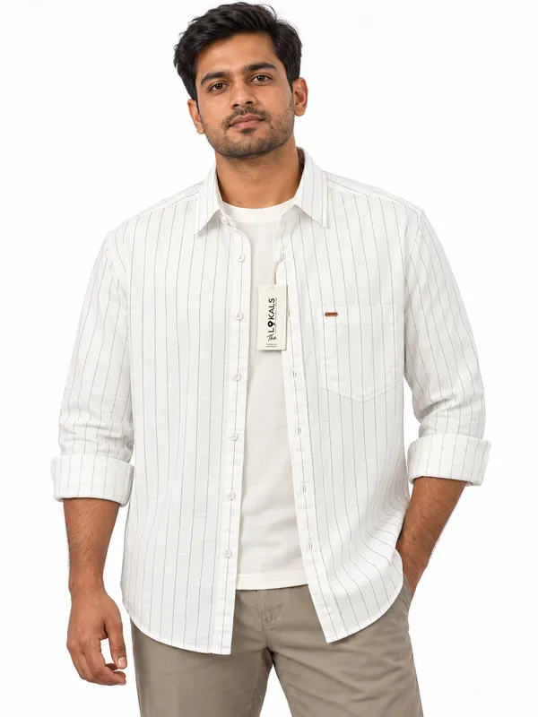 White_Pinstriped_Casual_Shirt_For_Men