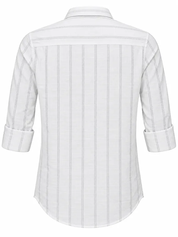 White_Striped_Casual_Shirt_For_Men