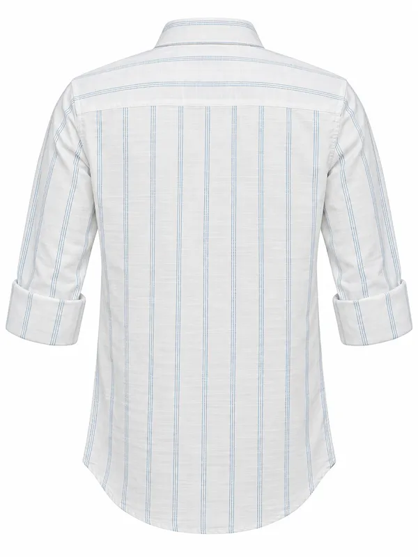 White_Striped_Regular_Fit_Shirt_For_Men