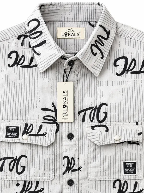 White_Printed_Casual_Shirt_For_Men