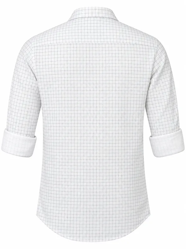 White_Grid_Check_Casual_Shirt_For_Men