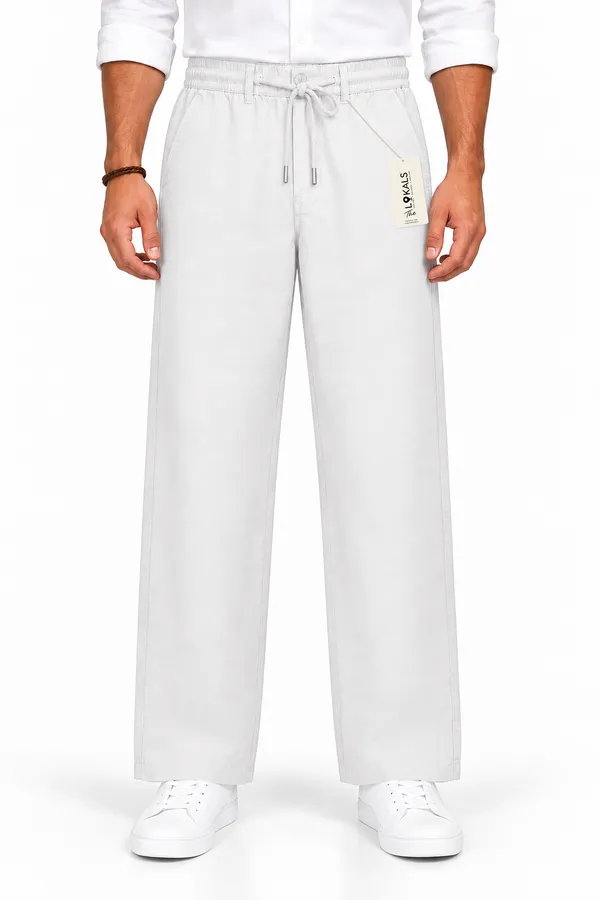 White_Straight_Fit_Trousers_For_Men