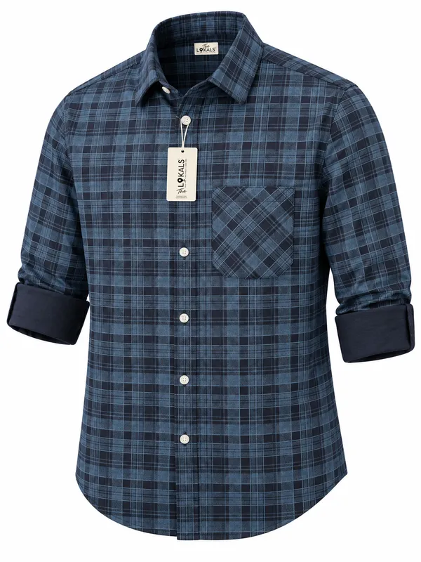 Blue_Plaid_Casual_Shirt_For_Men