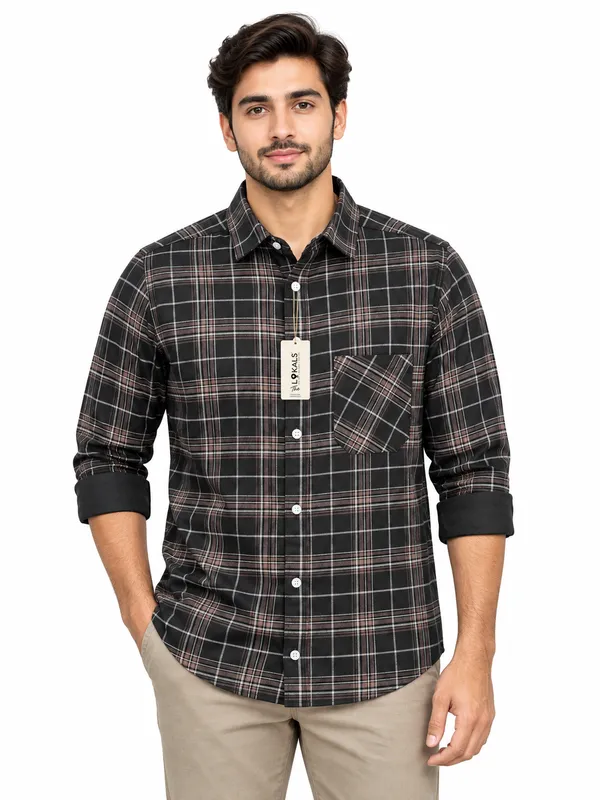 Black_Checked_Casual_Shirt_For_Men
