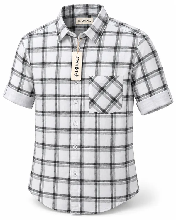 White_Checkered_Casual_Shirt_For_Men