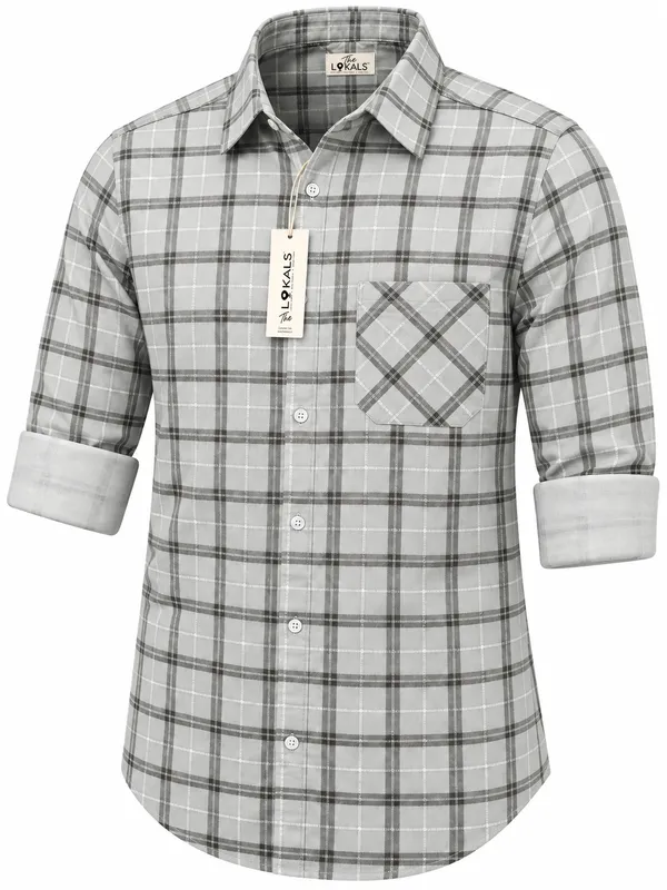 Grey_Checkered_Casual_Shirt_For_Men