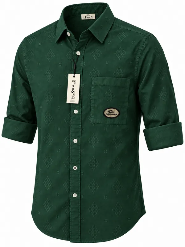 Green_Printed_Casual_Shirt_For_Men
