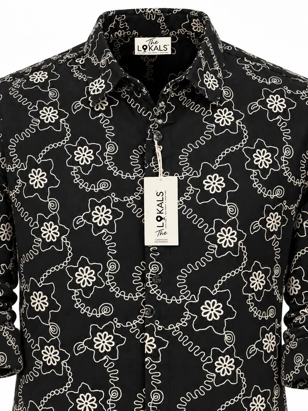 Black_Floral_Print_Shirt_For_Men