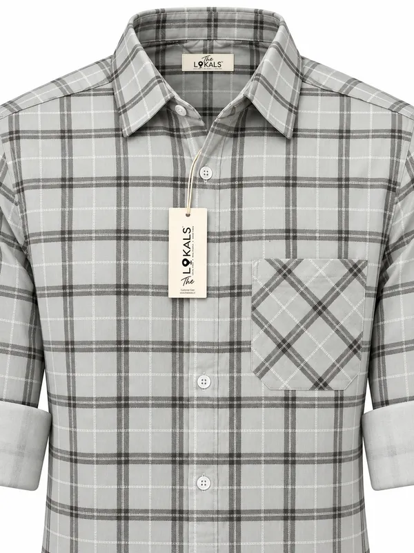 Grey_Checkered_Casual_Shirt_For_Men