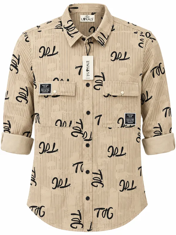 Beige_Printed_Full_Sleeve_Casual_Shirt_For_Men