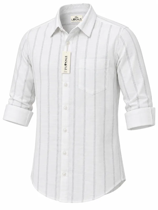 White_Striped_Casual_Shirt_For_Men