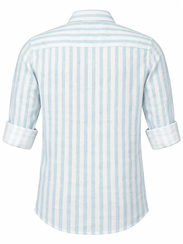 White_Blue_Striped_Casual_Shirt_For_Men