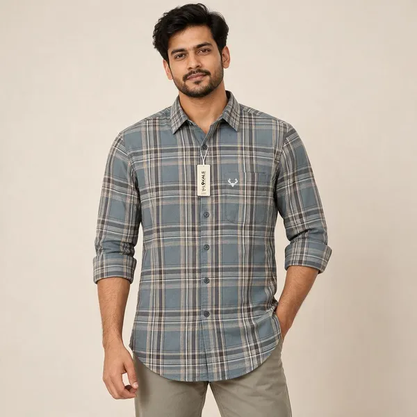 Grey_Checked_Regular_Fit_Shirt_For_Men